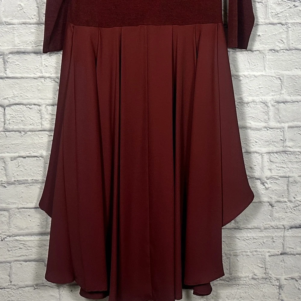Burgundy party high low top multi media top Diane Gilman - Picture 10 of 12